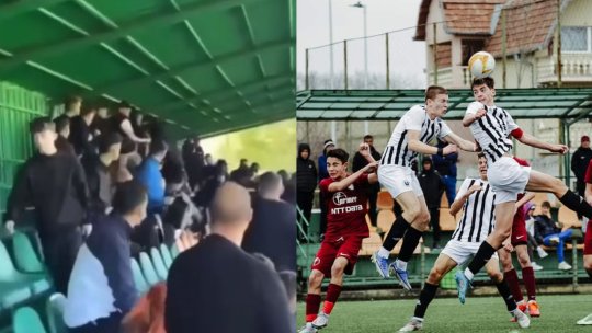 VIDEO | Imagini incredibile de la un meci de juniori dintre U Cluj și CFR! Suporterii celor două echipe s-au bătut în tribune. Ce s-a întâmplat