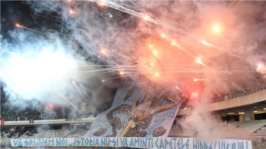 Spectacol în tribune! Scenografie impresionantă realizată de fanii lui U Cluj în derby-ul cu CFR, din Cupa României