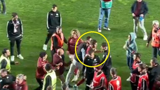 Scene șocante în Giulești! Un jucător al Rapidului a sărit la bătaie cu un suporter din tribune! Imagini exclusive