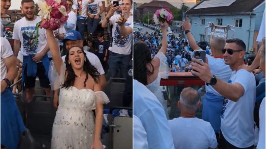 Momentul în care ai programată nunta, dar Corvinul a câștigat Cupa! Imagini spectaculoase de la sărbătoarea din Hunedoara: ”S-a furat mireasa!”