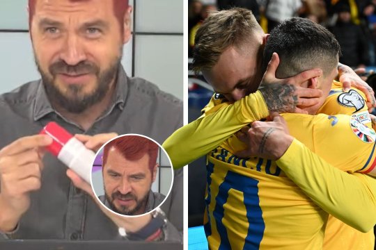 FOTO | Apariție incredibilă a lui Costin Ștucan după ce a pierdut "pariul" cu naționala României. Cum s-a vopsit în cap