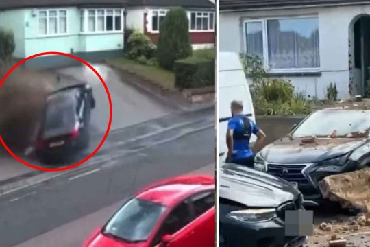 VIDEO | Accident horror produs de un fotbalist aflat la volanul unui BMW. Camerele de supraveghere au surprins impactul