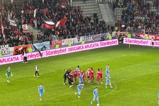 Nebunie după al doilea gol înscris de Dinamo! Cine a intrat pe teren să sărbătorească alături de ”câini”