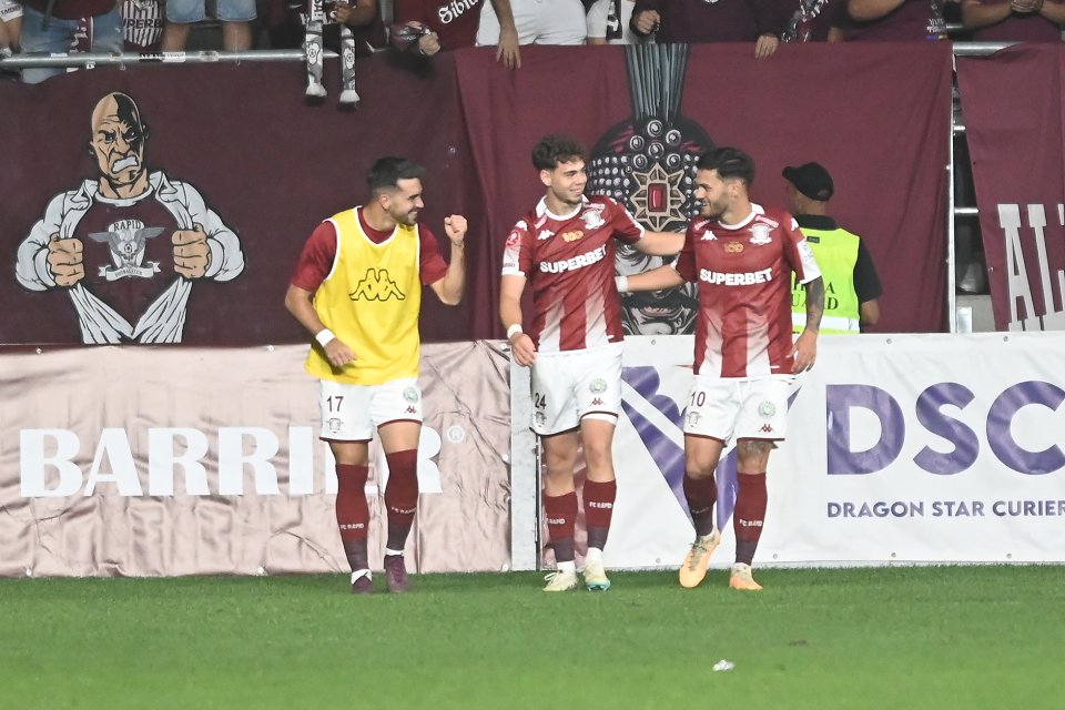 Alex Ioniță, jucătorul Rapidului, după un gol marcat pentru Giuleșteni