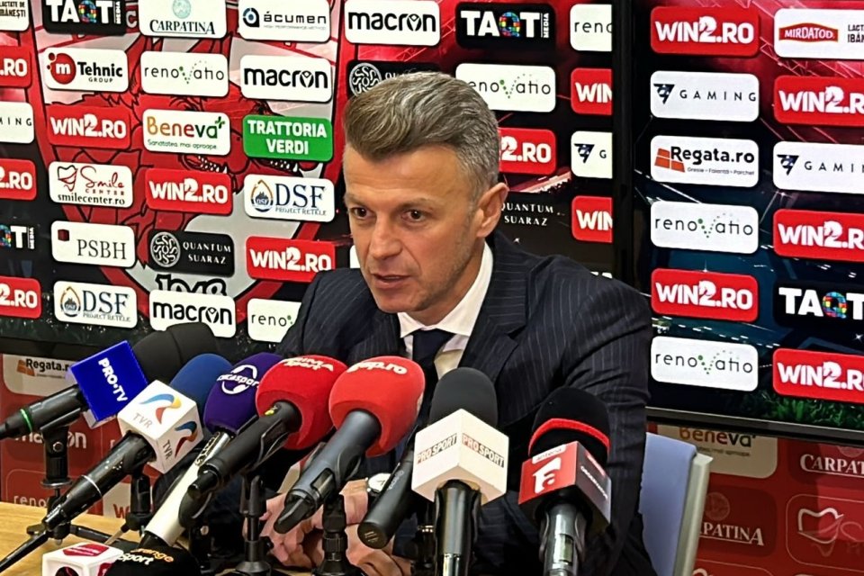 Ovidiu Burcă la conferința de presă de după despărțirea de Dinamo, Săftica, 29 noiembrie 2023