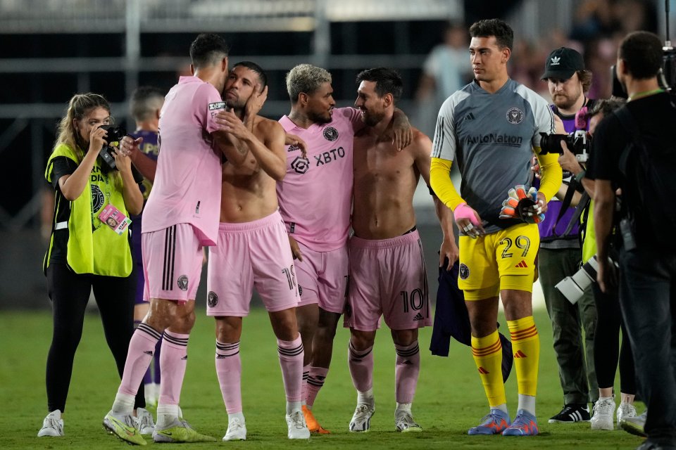 Sergio Busquets, Jordi Alba, Josef Martinez și Lionel Messi, după calificarea în semifinalele Leagues Cup