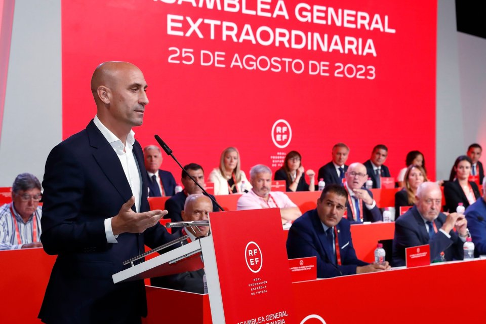 Luis Rubiales, în timpul unui discurs ținut în cadrul unei ședințe generale a forului federal spaniol