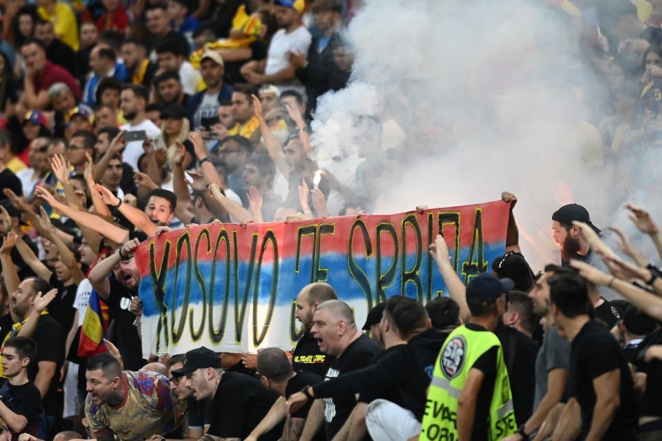În acest meci suporterii români au huiduit imnul celor din Kosovo