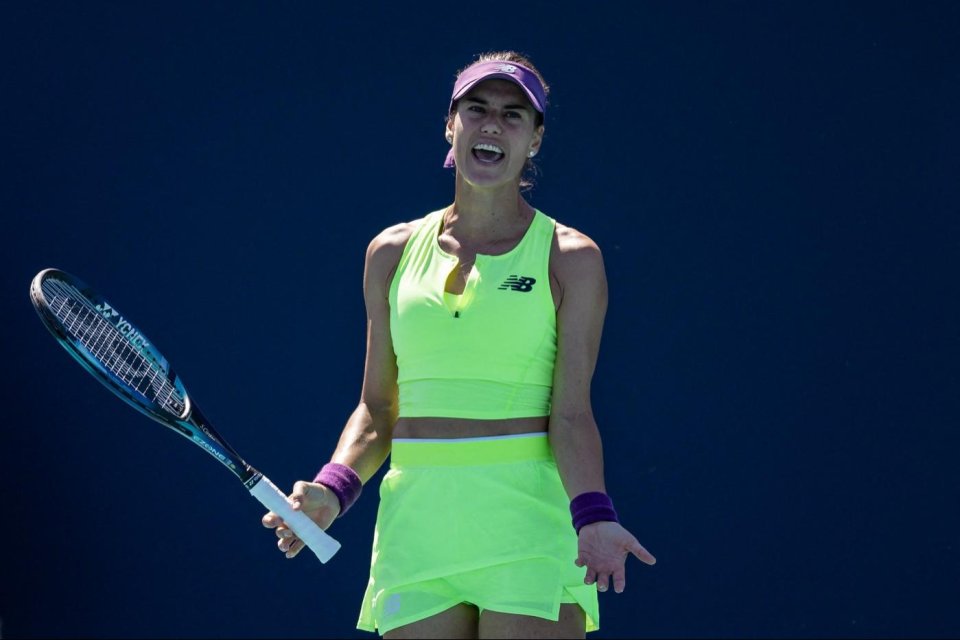 Sorana Cîrstea în partida contra Dariei Kasatkina, câștigată cu 7-5, 6-2, WTA 1000 Miami, Florida, SUA, 23 martie 2024