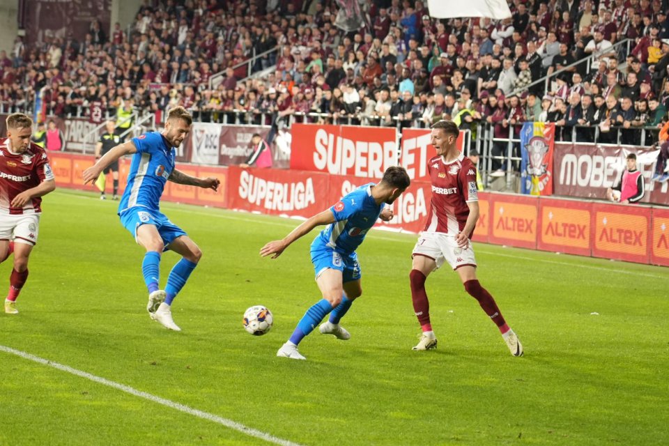 În meciul din turul play-off-ului, Rapid a fost învinsă la Craiova cu 2-1