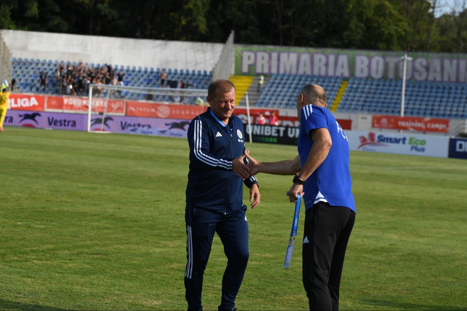 Dorinel Munteanu și Bogdan Andone, înaintea meciului FC Botoșani - Oțelul Galați, 15.07.2024