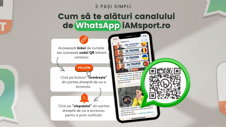 Intră în comunitatea iAM Sport de pe WhatsApp și primești cele mai tari știri direct pe telefon