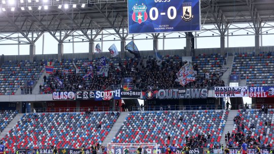 Puțin peste 1000 de oameni în Ghencea, la Steaua - Ceahlăul. Suporterii FCSB-ului nu s-au putut abține și i-au luat peste picior pe cei de la CSA: "Onorată instanță, aici nu poate fi Steaua"