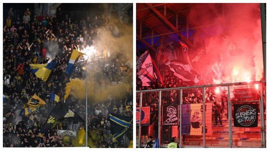 Bătaie generală între ultrași și jandarmi la Petrolul - FCSB. De la ce a pornit totul