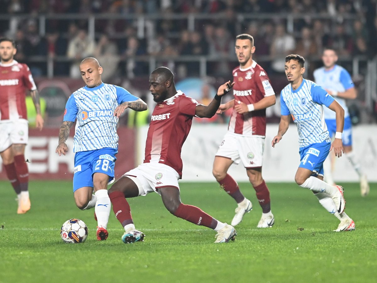 Alexandru Mitriță, Christopher Braun și Lyes Houri, Rapid București vs Universitatea Craiova, Superliga Superbet, Superbet Arena-Giulești din București, 29 octombrie 2023