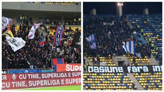 Mesajul categoric afișat de ultrași la partida dintre FCSB și FCU Craiova 1948: "Fără fuziune!"