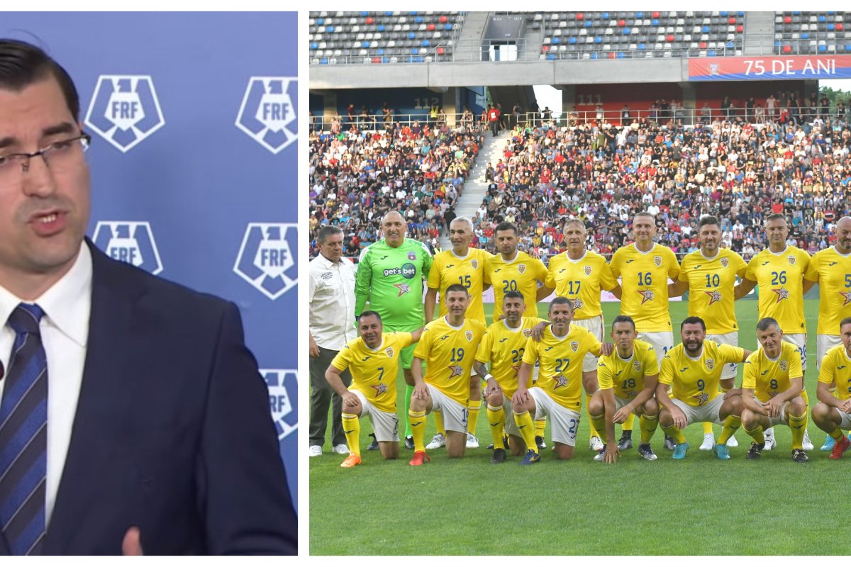 Răzvan Burleanu, președintele FRF, și o parte a Generației de Aur