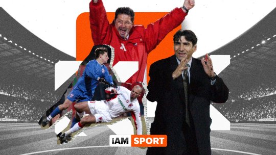 Imagini senzaționale cu eroii derby-ului FCSB - Dinamo. De la Olăroiu fumând pe marginea terenului, până la "killerul" Kiriță și mustața lui Reghecampf | GALERIE FOTO