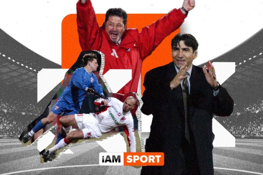Imagini senzaționale cu eroii derby-ului FCSB - Dinamo. De la Olăroiu fumând pe marginea terenului, până la "killerul" Kiriță și mustața lui Reghecampf | GALERIE FOTO