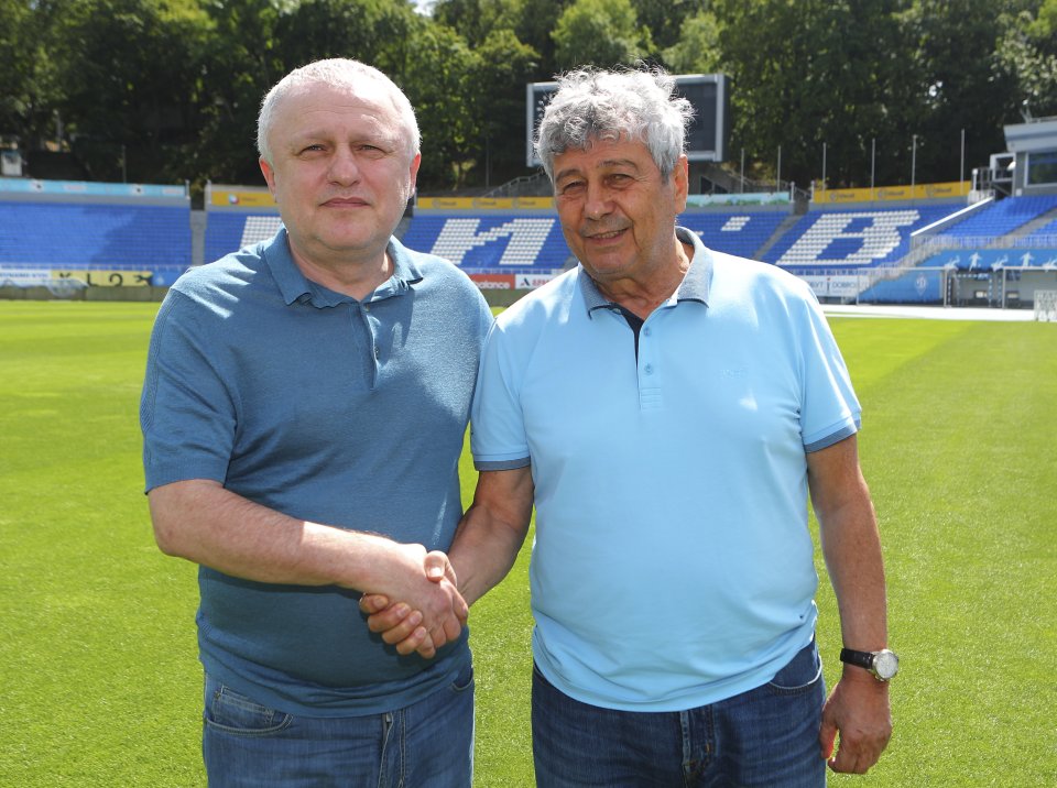 Igor Surkis șiMircea Lucescu, în momentul prezentării oficiale la Dinamo Kiev, în vara lui 2020, sursă foto: Profimedia