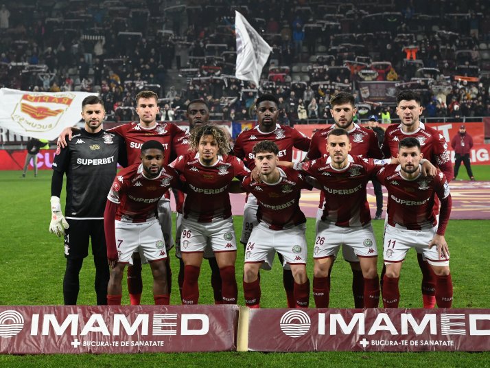 Echipa Rapidului de la meciul jucat sâmbătă cu FC Voluntari