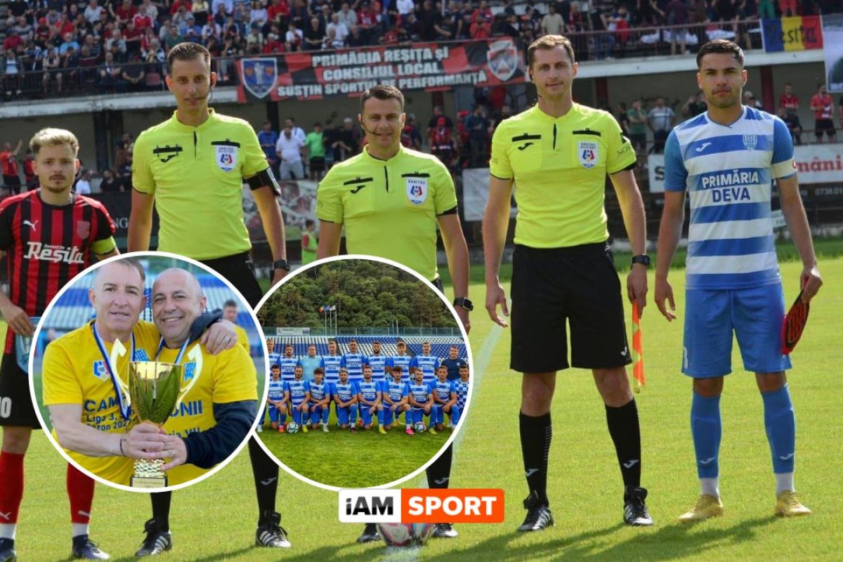 Vișan (primul din dreapta), căpitan la returul de la Reșița