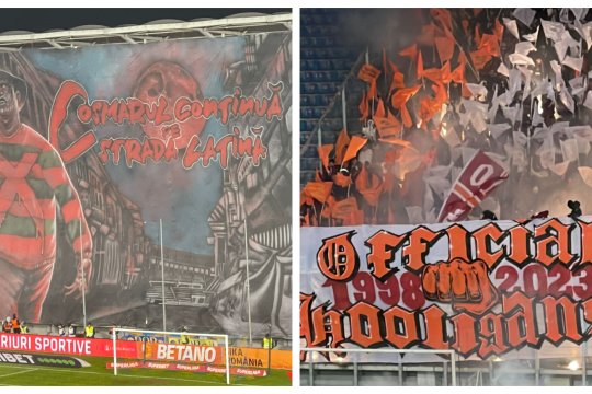 Spectacol total la Petrolul - Rapid! Scenografiile care au impresionat: "File de istorie și pasiune" / "Coșmarul continuă pe strada latină"