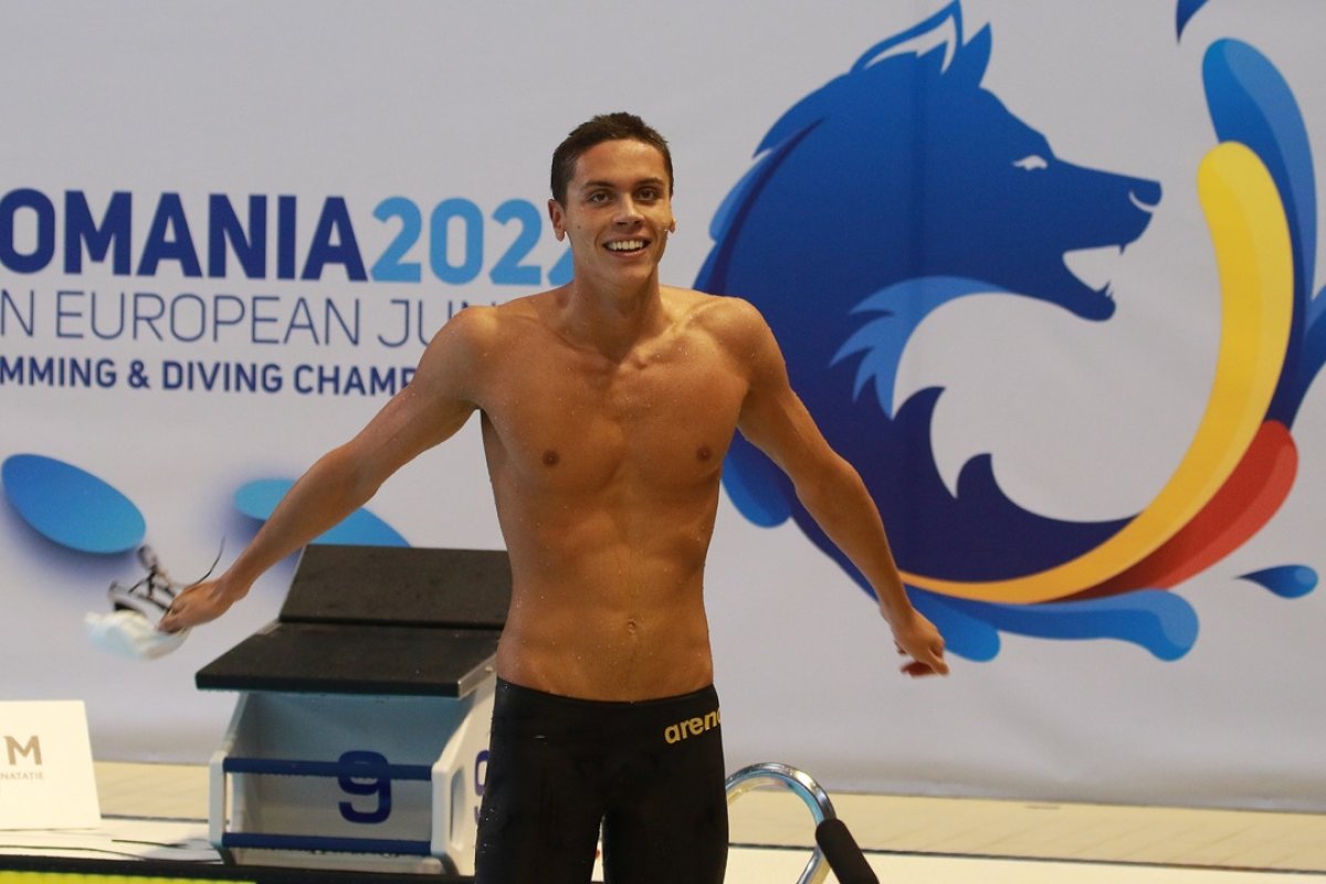 David Popovici, câștigătorul medaliei de bronz în proba de 100 m liber la Campionatele Europene în bazin scurt