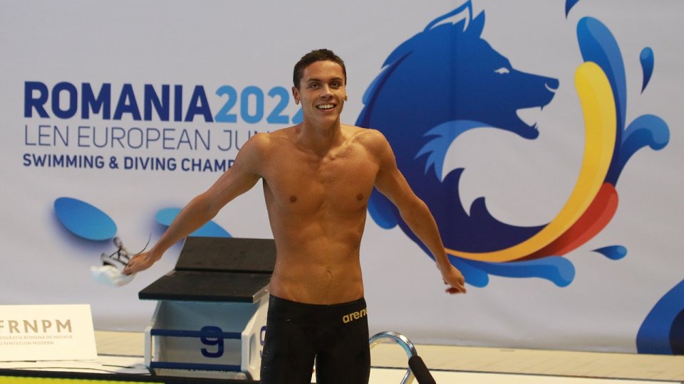 David Popovici, câștigătorul medaliei de bronz în proba de 100 m liber la Campionatele Europene în bazin scurt