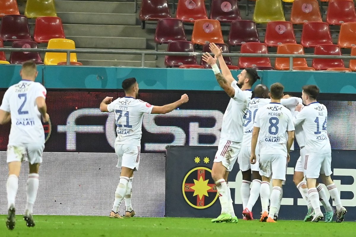 Jucătorii Oțelului în partida cu FCSB