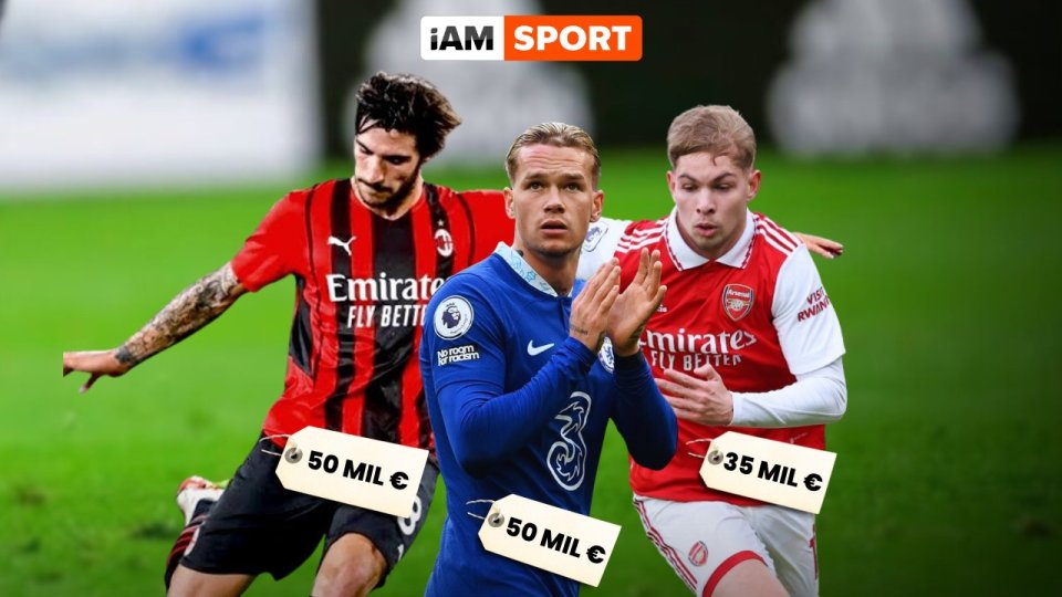 Mudryk, Tonali și Smith Rowe sunt printre cei mai scumpi fotbaliști de la Campionatul European under21