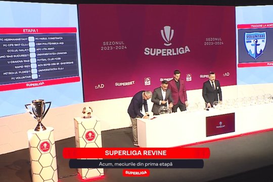 A fost stabilit programul noului sezon al Superligii! U Craiova 1948 - FCSB și Dinamo - Universitatea Craiova, în prima etapă. Când se joacă derby-urile FCSB - Dinamo și FCSB - CFR