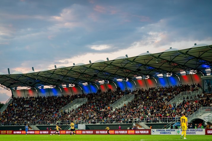 Stadion Eugen Popescu, din Târgoviște, după renovările care au durat patru ani