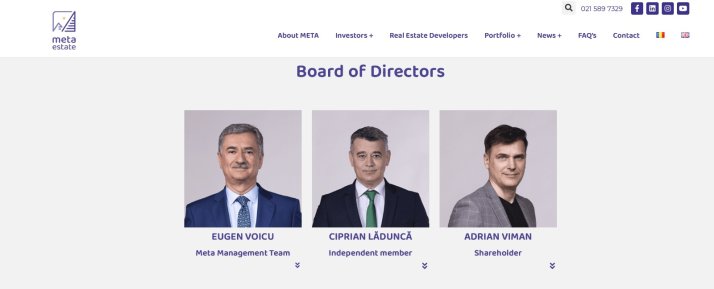 Prezentarea lui Eugen Voicu pe site-ul companiei de la conducerea căreia a fost înlăturat