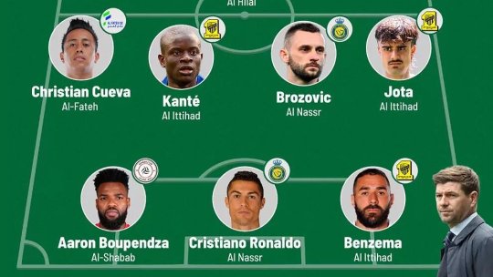Noul El Dorado din lumea fotbalului! Cum arată un prim 11 ideal format doar din staruri ajunse în Arabia Saudită, cu Steven Gerrard antrenor