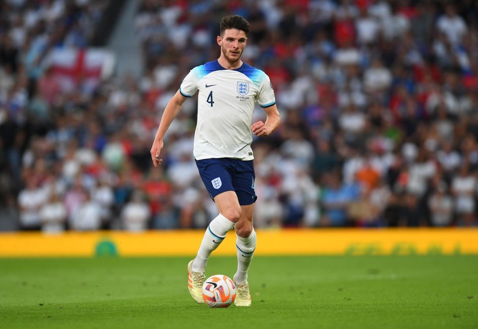 Declan Rice, într-un meci în tricoul reprezentativei engleze