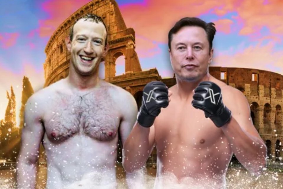 Mark Zuckerberg (stânga) și Elon Musk (dreapta) negociază pentru marele meci