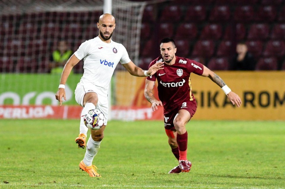 Luka Juricic (stânga) și Andrei Burca (dreapta), CFR Cluj vs Pyunik Yerevan, Turul întâi preliminar UCL, Cluj-Napoca, 13 July 2022