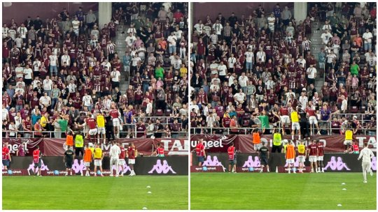 VIDEO + FOTO | A început scandalul în Giulești! Bătaie în tribune cu 20 de minute înaintea startului meciului. Săpunaru a sărit să îi despartă pe fani