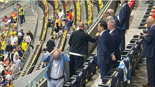 FOTO | Imagini memorabile cu Anghel Iordănescu după România - Israel 1-1. Cum a fost surprins Răzvan Burleanu
