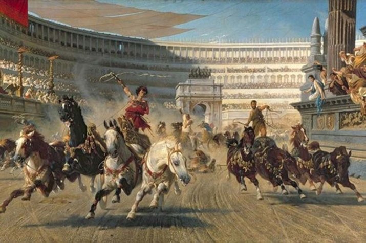 Cursele de care și luptele cu gladiatori erau unele dintre principalele forme de distracție ale romanilor