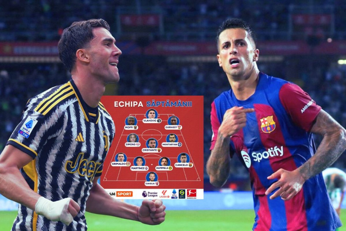 Cancelo (dreapta) și Vlahovic (stânga) au prins un loc în ehipa săptămânii după prestațiile stelare din weekend