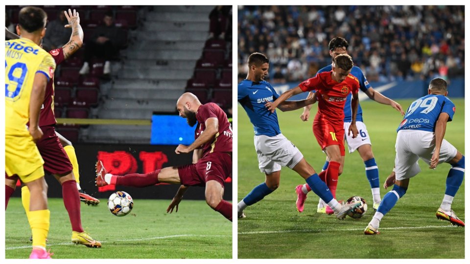 Colaj foto de la partidele dintre Farul și FCSB și CFR - Petrolul, din etapa a 9-a a Ligii 1