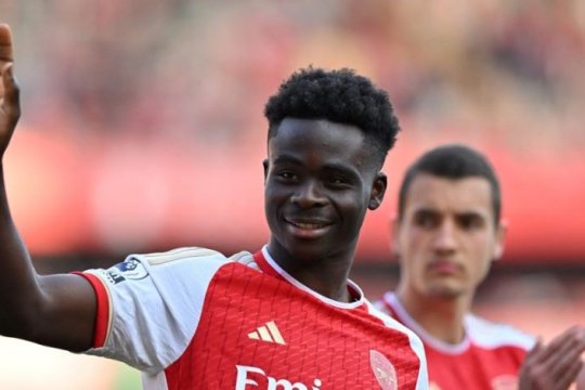 Bukayo Saka a înscris la debutul său în Champions League, în minutul 8! De când nu mai marcase Arsenal în Liga Campionilor
