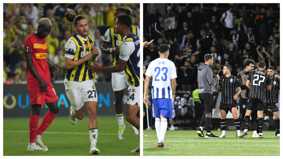 Colaj de la partidele jucate de Nordsjaelland, cu Fenerbahce, și de HJK Helsinki, cu PAOK Salonic, în grupele Conference League