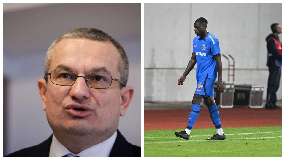 Csaba Asztalos, președintele CNCD, și Joyskim Dawa, fotbalistul FCSB-ului care a gafat la partida cu Hermannstadt și a fost abuzat rasial