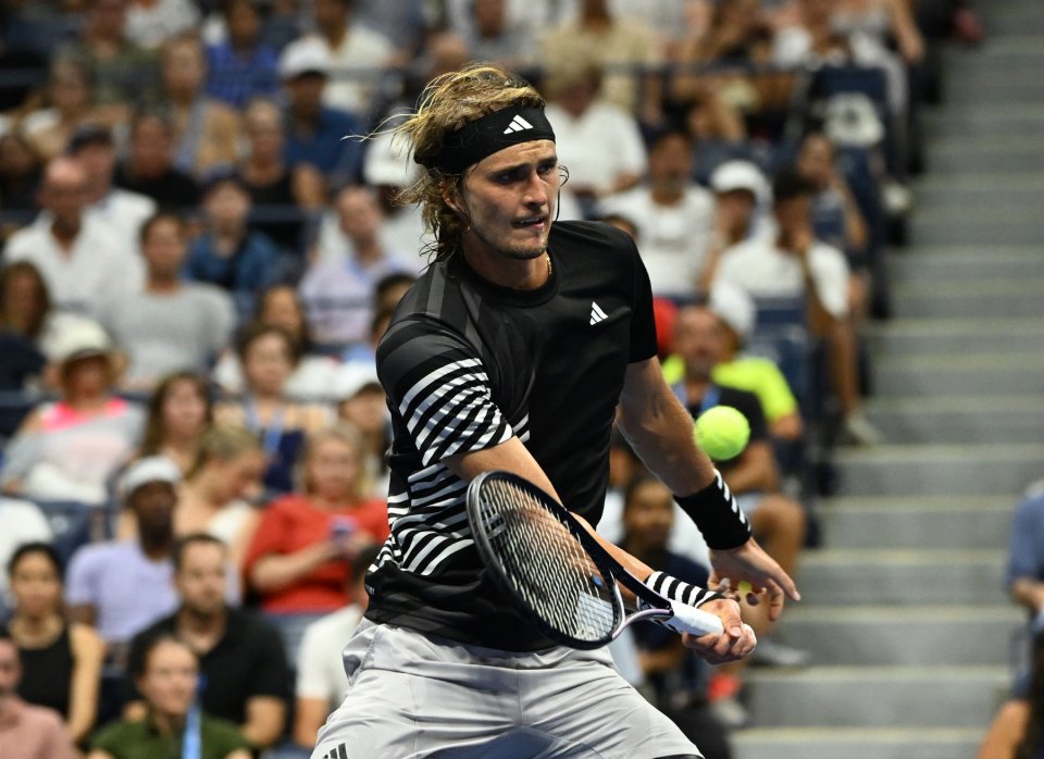 Alexander Zverev, în timpul meciului cu italianul Jannik Sinner, de la US Open