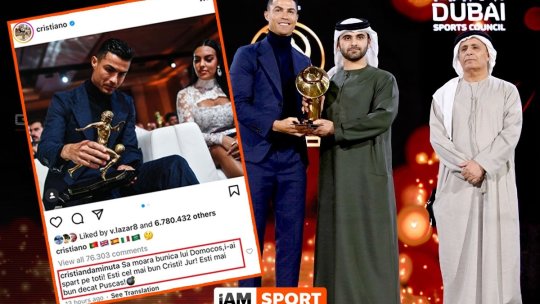 Cristi Daminuță, comentariu demențial la o postarea a lui Ronaldo: ”Să moară bunica lui Domocoș, i-ai spart! Ești mai bun decât Pușcaș” :)