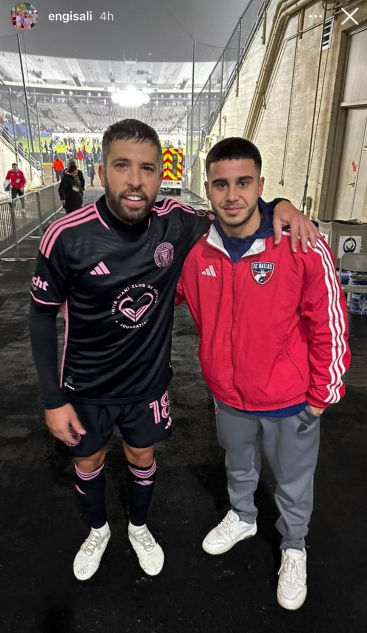 Jordi Alba și Enes Sali (dreapta), Dallas, Texas, USA, 22 ianuarie 2024