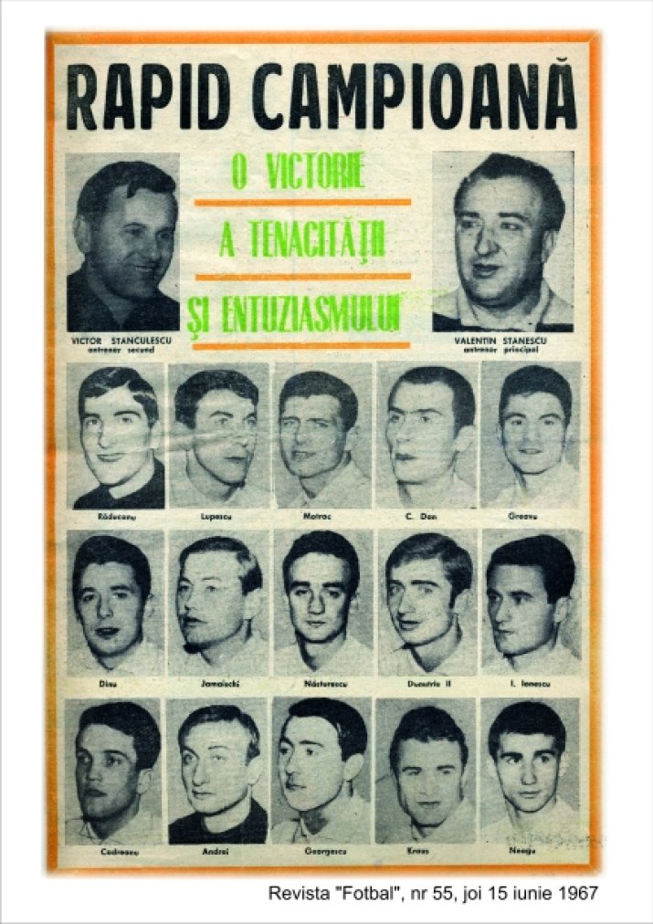 "Zimbrul" Stănescu și eroii din '67, care au intrat definitiv în sufletele suporterilor rapidiști